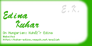 edina kuhar business card